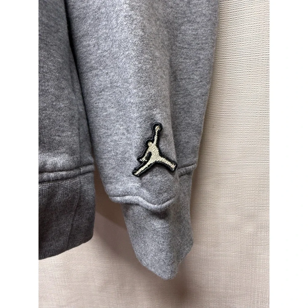 Jordan Mens Essential Holiday‎ Plaid Fleece Sweatshirt XXL Gray Crewneck